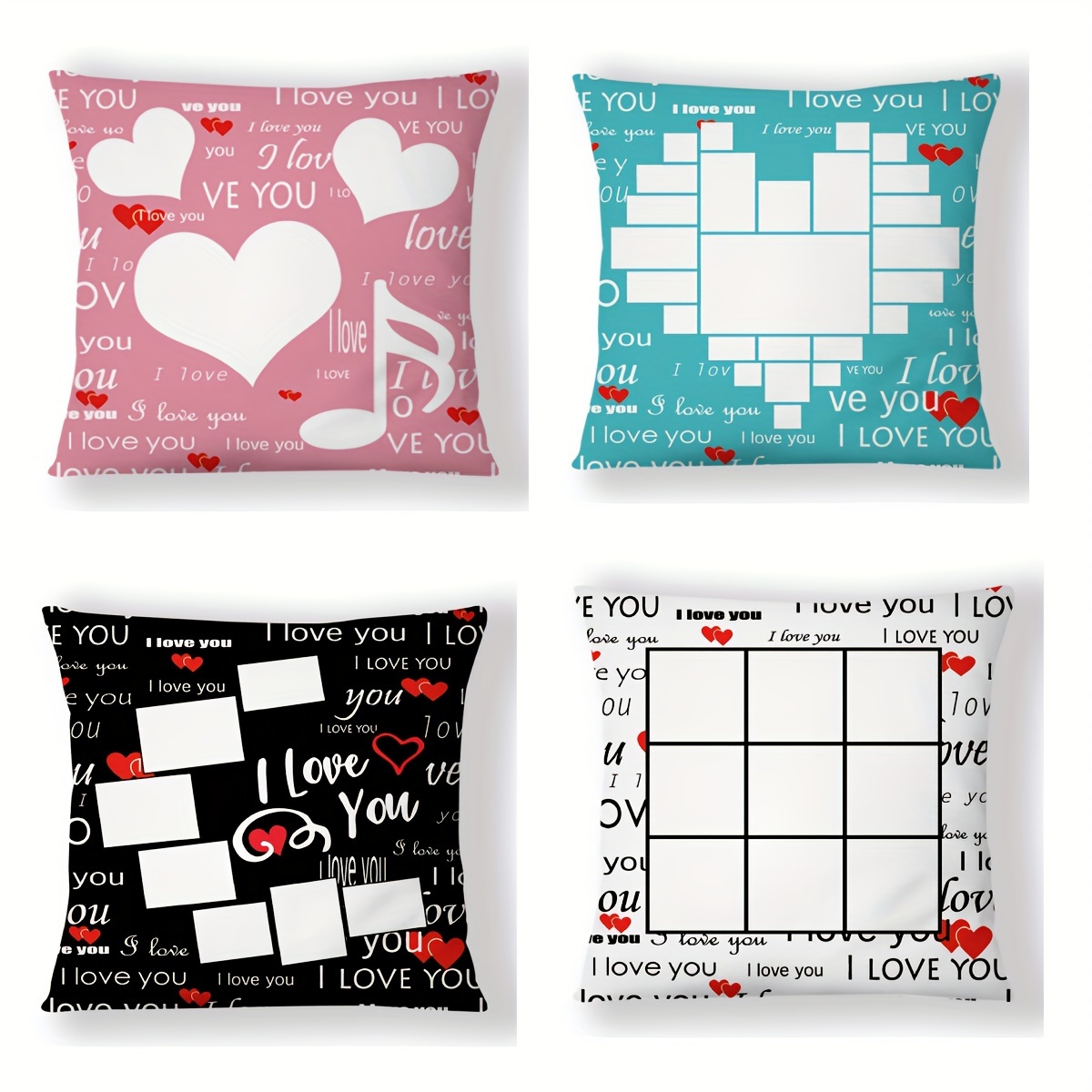 

1pc, Housse de coussin à sublimation "I Love You" - Décoration d'intérieur - Housse de coussin pour canapé - Coussin décoratif - Impression par sublimation