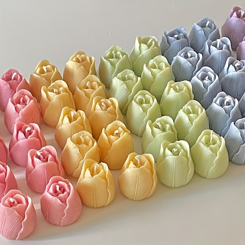 

1pc 3d Tulip Flower Candle Molds Tulip Flower Shaped Silicone Mold Handmade Candle Aromatherapy Making, Diy Resin Plaster Crafts, Fondant Cake Decoration Wax Clay Mold For Mother's Day Gifts
