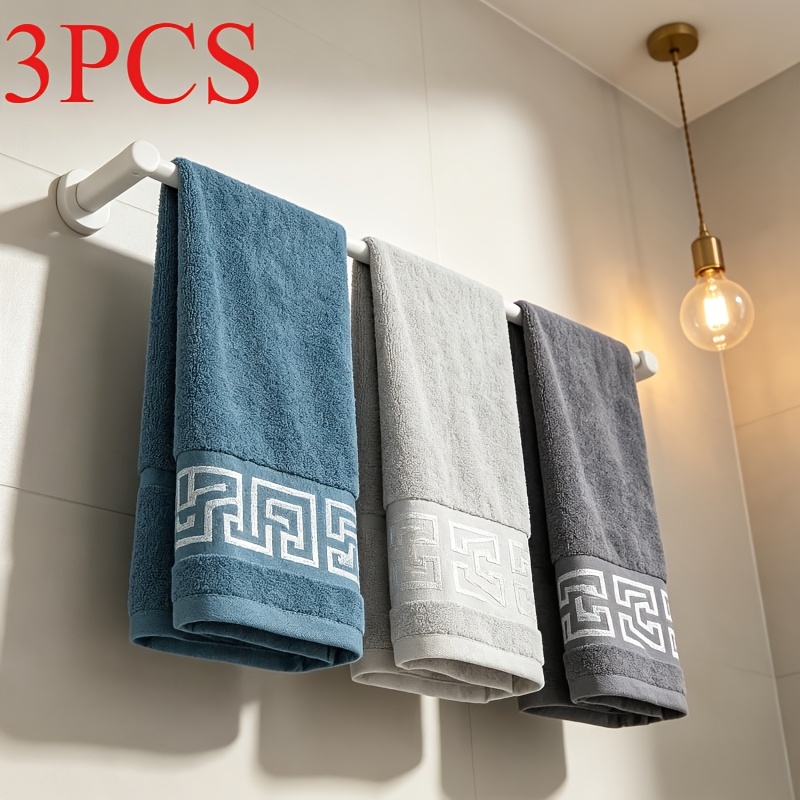 TEMU 3pcs Light Luxury Towels, Thick And Soft, Super Water Absorbent, Quick-drying And Skin-friendly, Fade-resistant And . Made Of With Retro