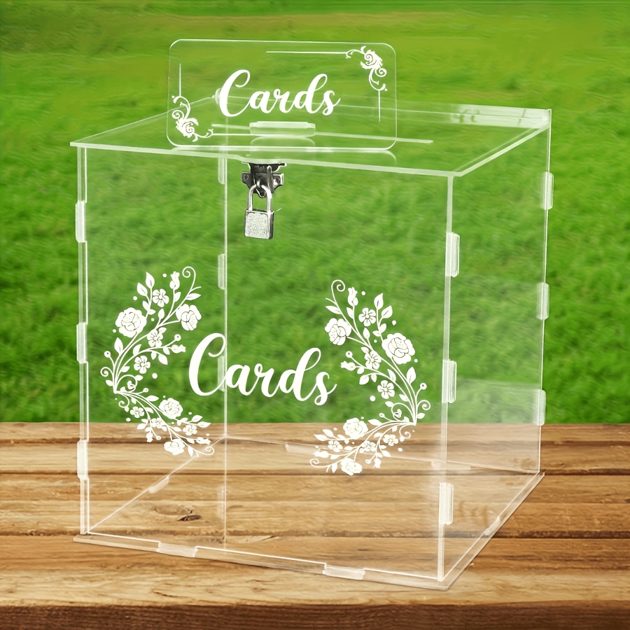 Lockable Transparent Acrylic Card Storage Box, Wedding Gift Card Wallet, Suitable For Weddings, Anniversary Parties, Countryside Weddings, Birthdays, Graduation Supplies Storage Box