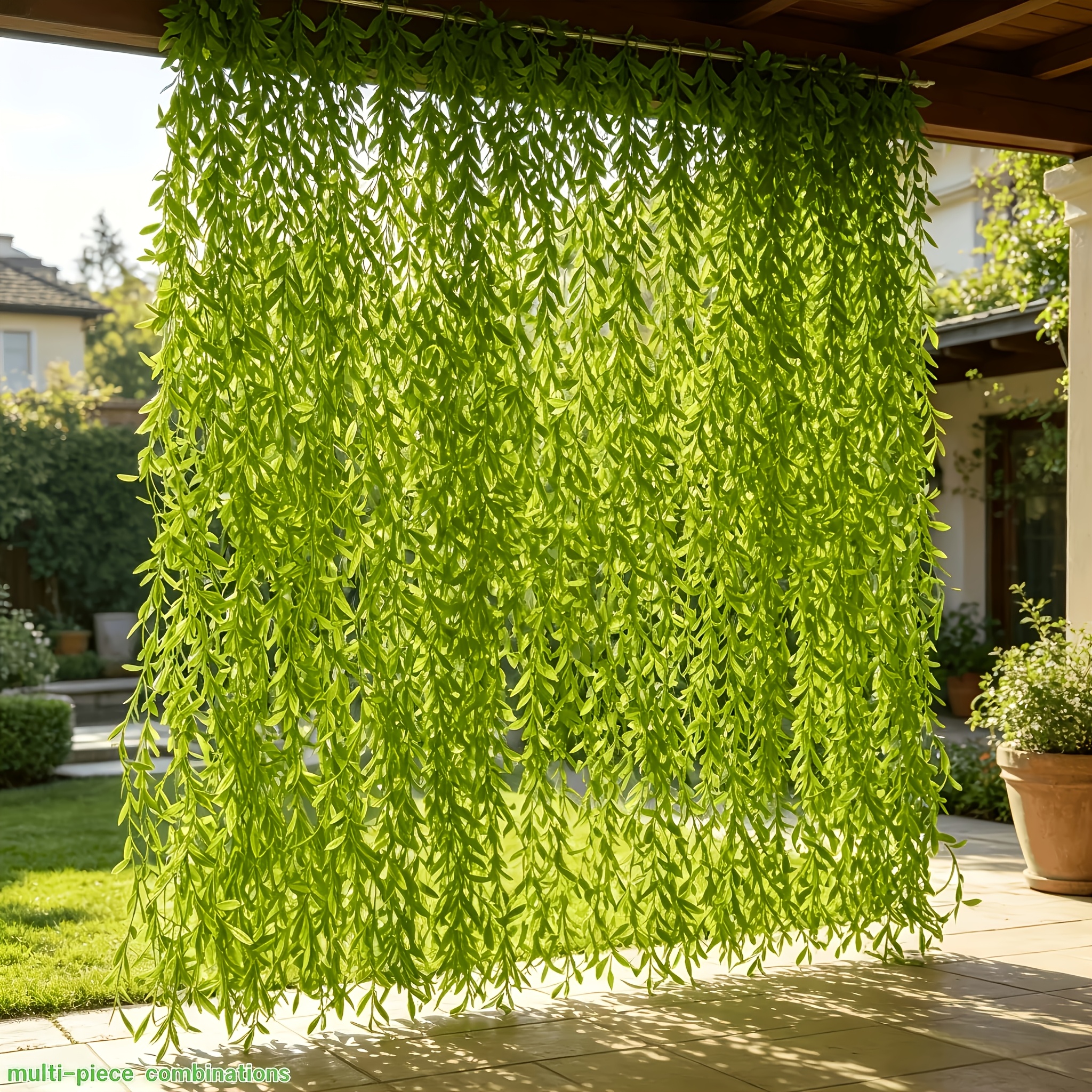 large size extra long luxurious     curtain 53pcs elegant artificial greenery width 200cm 78 7in   53 strands of 91 78cm 36 13in  s enhances home outdoor scene style suitable for weddings mothers day