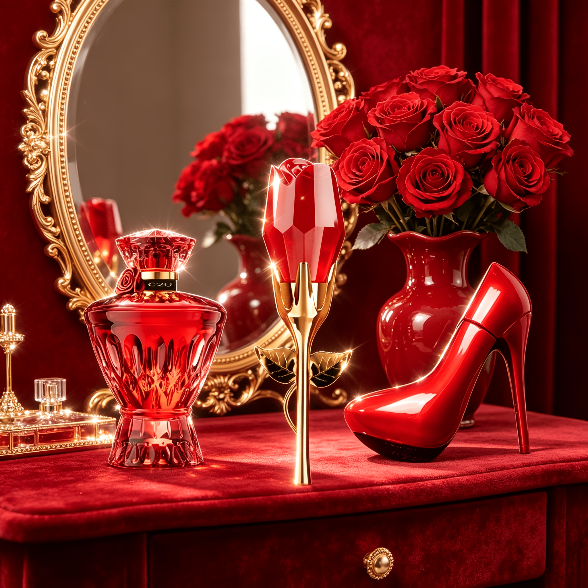 [3pcs Set] -ruby 75ml + Rose 50ml + High Heels 30ml | -ruby: Blackcurrant Jasmine Cedar Vanilla; Rose: Fragrance Information Not Provided; High Heels: Osmanthus Leaf Orchid Damask Plum