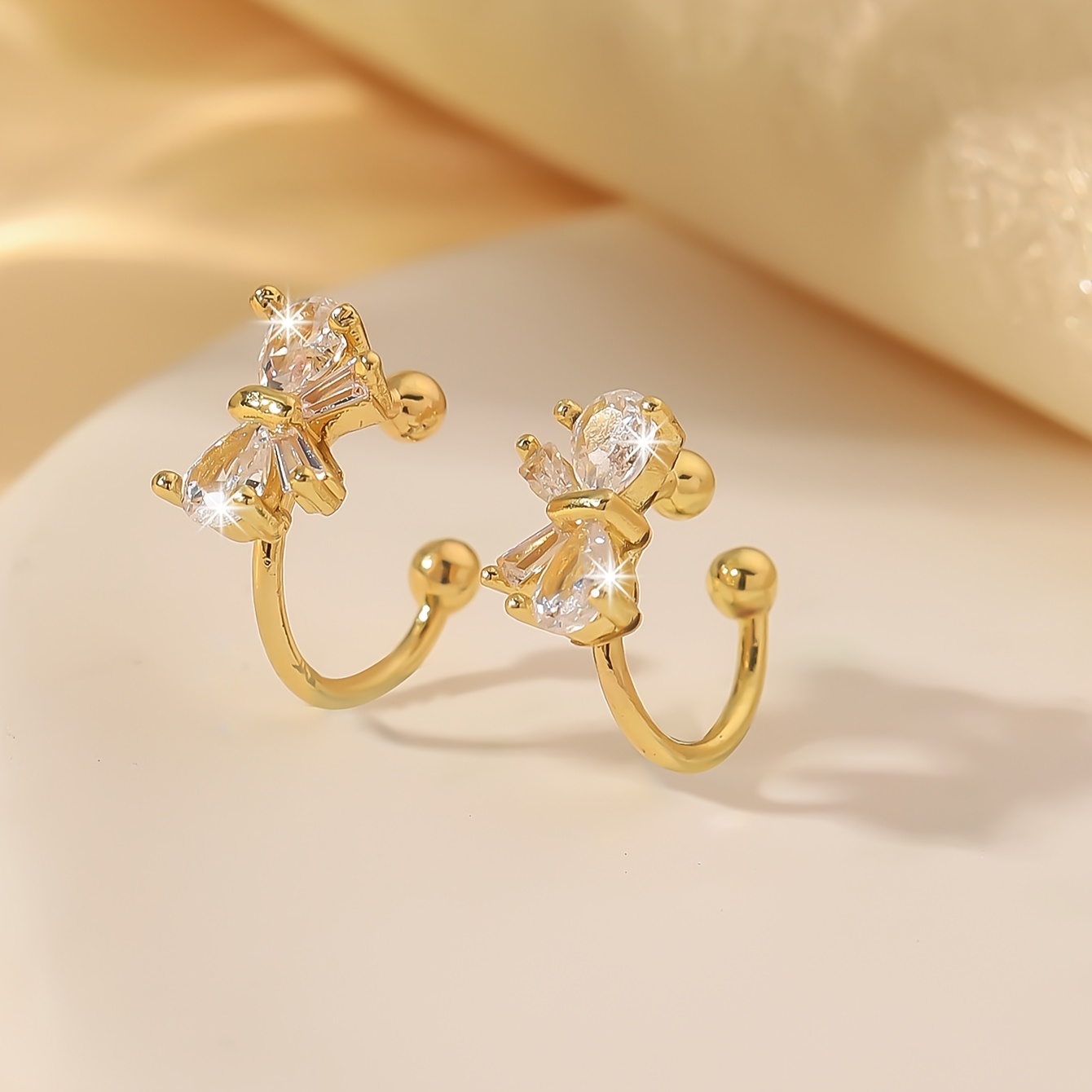 Stylish Zirconia Bow Earrings for Women