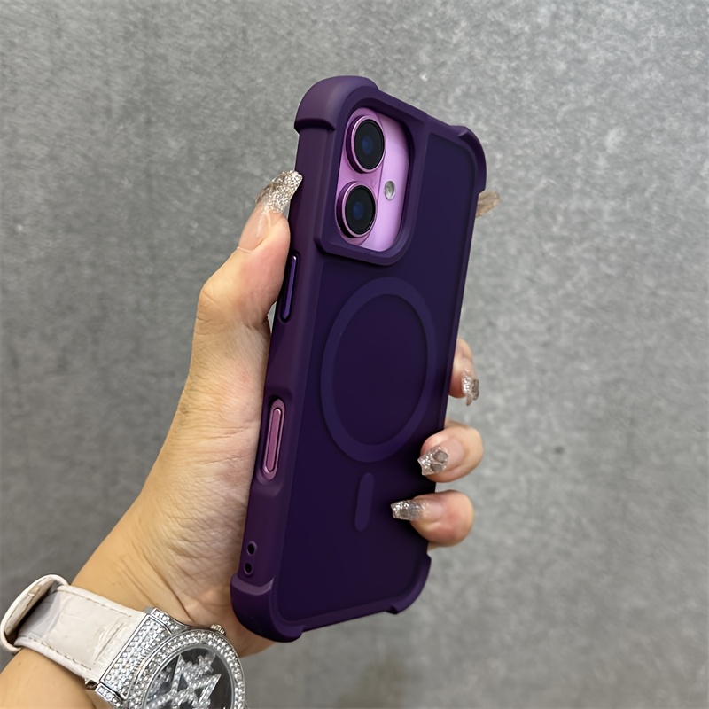 Phone Case: Luxury Matte Clear Four-Corner Skin-Feel Magnetic Phone Case for iPhone 16 15 14 13 12 11 Pro Max Plus Soft Back Cover