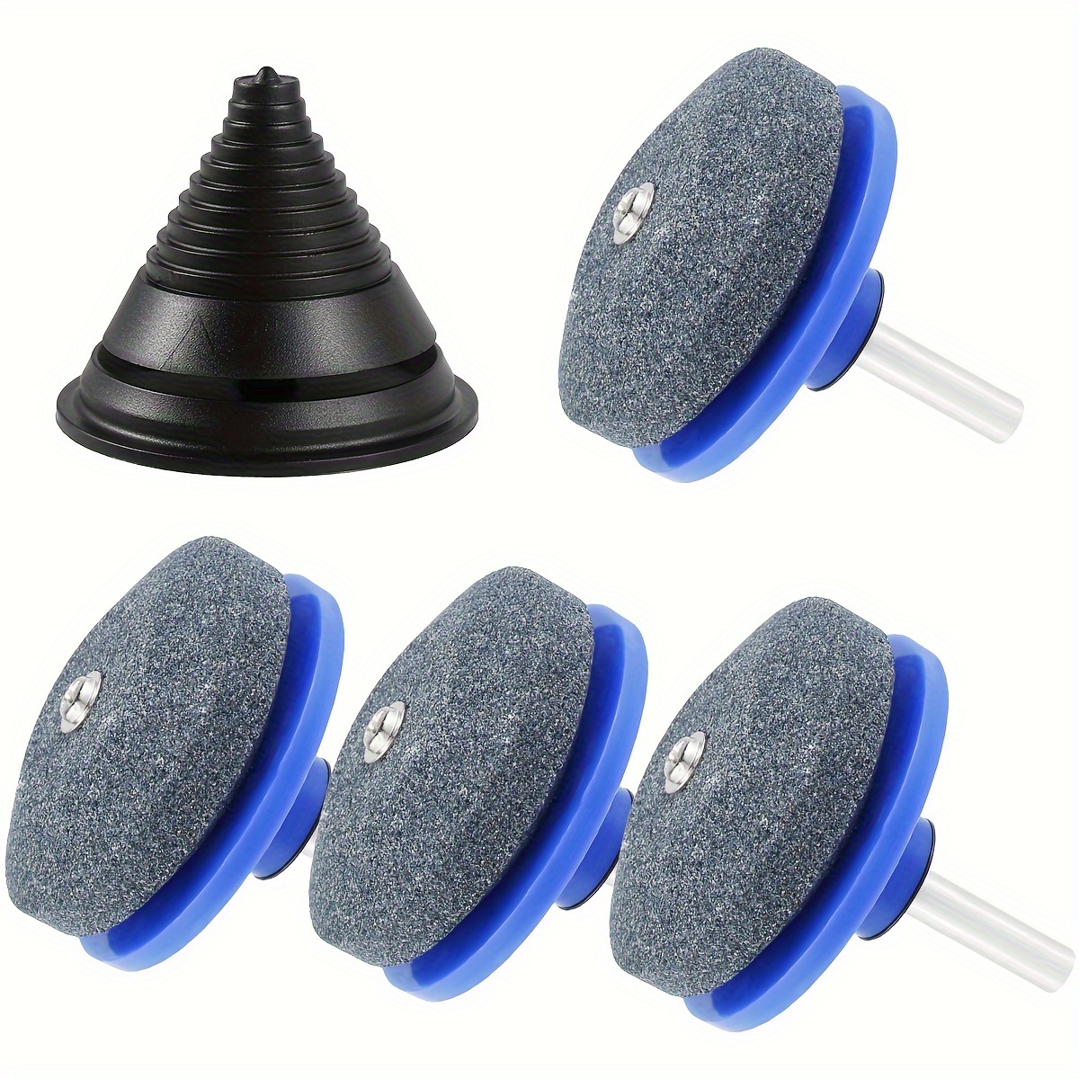 

4 Pcs Lawn Mower Blade Sharpener Reusable Sharp Wear Resistant Grinder Wheel Stone With Blade Balancer Drill Attachment Grinding Accessories For Most Power Drill Hand Drill