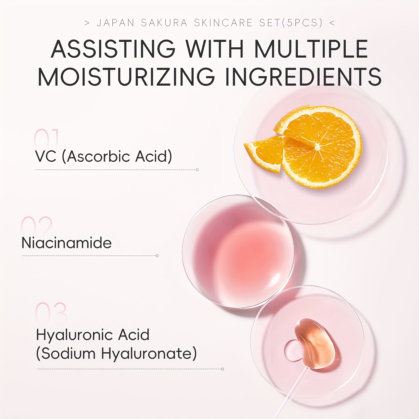 Poklon set za svakodnevnu njegu kože Sakura, uključuje gel za pranje lica 100g, tonik 120ml, serum 30ml, kremu za područje oko očiju 30g, dnevnu i noćnu masku za lice 50g, duboko hidratantno