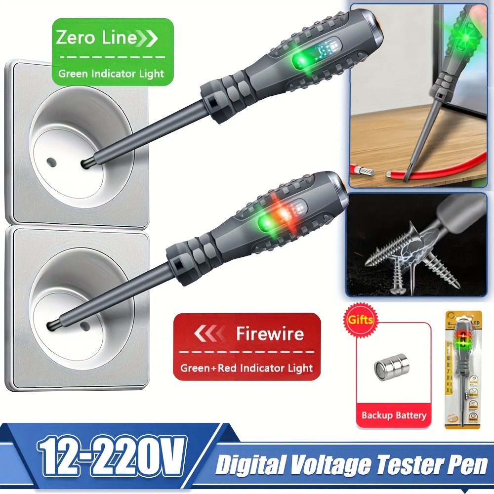 

High Bright Color Light Test Pen Slotted/ Dual-use Detection Broken Wire Check Broken Point Test 0 Fire Magnetic Suction Head