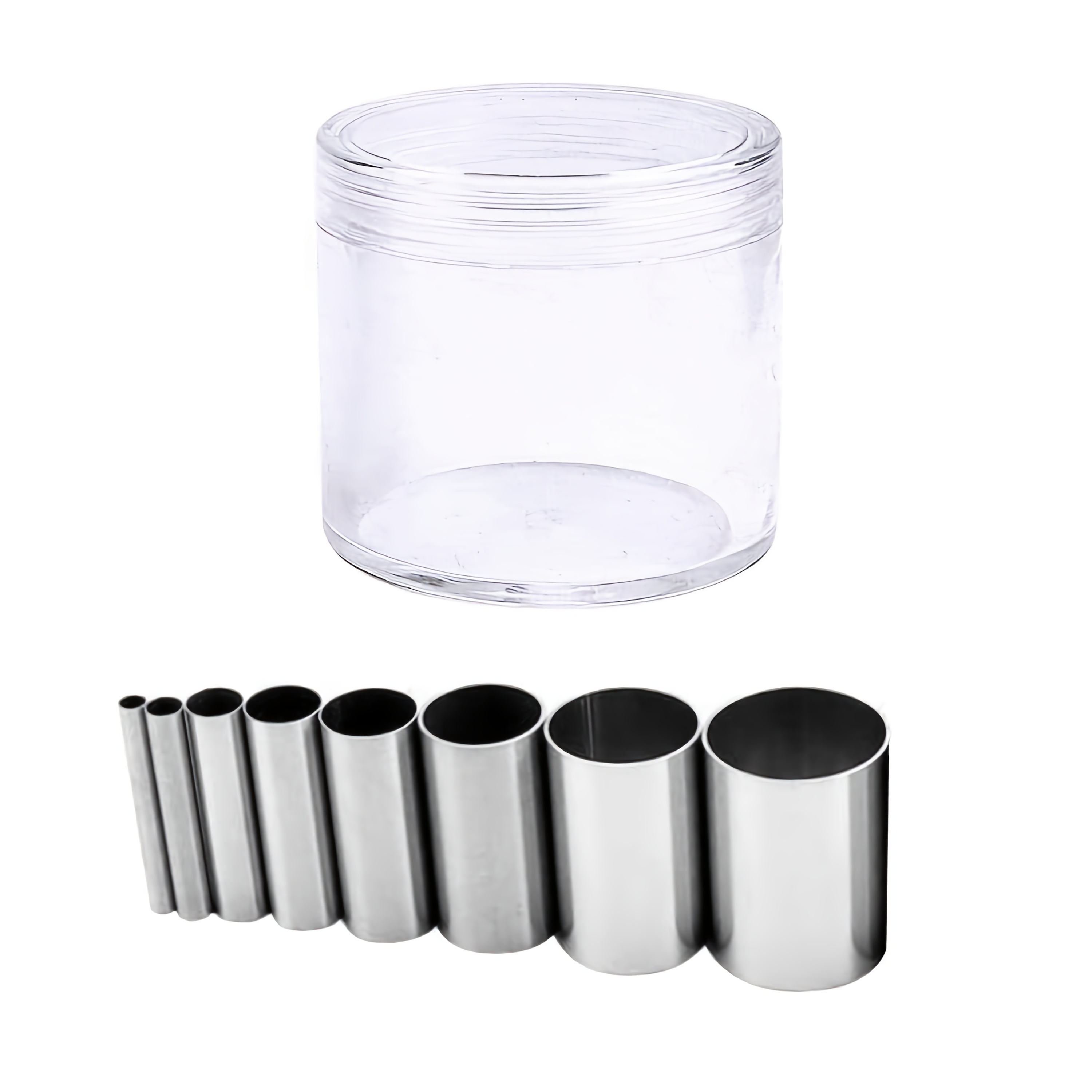TEMU 8pcs Polymer Clay Cutting And Punching Round Mold Set With Plastic Storage Box, Clay Molds, Small Round , Pottery/modeling Clay Tools, Suitable