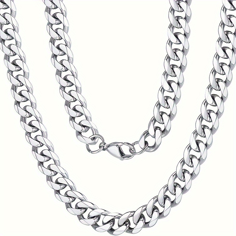 

A Delicate Cuban Chain Necklace, 925 Silver Fashionable And Domineering Trend Retro, Cool Classic Souvenir, And A Complimentary Boutique Gift Box