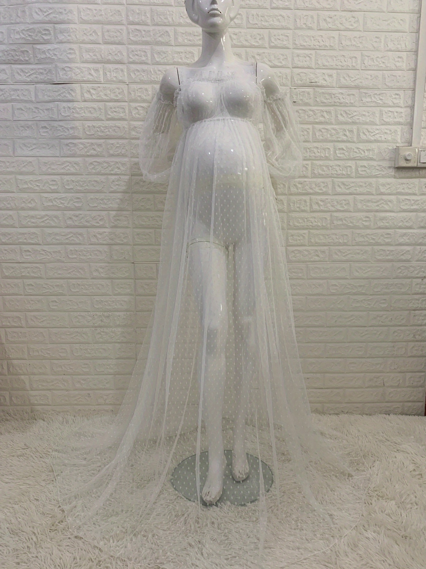 white satin dress with sleeves White Satin Cream Wrap Dress Midi Flutter Sleeves M