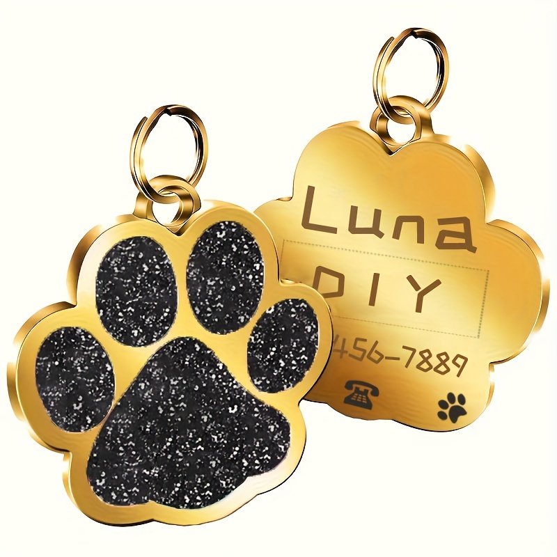 TEMU Personalized Pet Id , Engraved Zinc Alloy ,