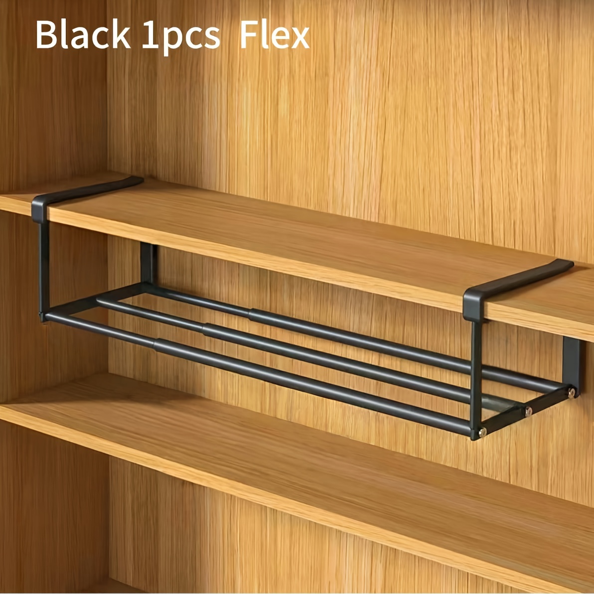 TEMU 1pc Extendable Multifunctional Adjustable Shoe Rack Storage Rack - Space- Stainless Steel Under Bed Storage Rack With Multi-tier Shelves For