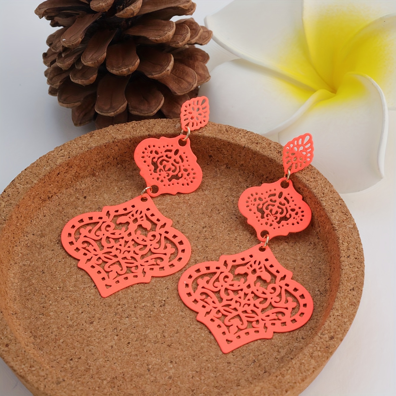 Bohemian Dangle Earrings Hollow Flower Party Accessories