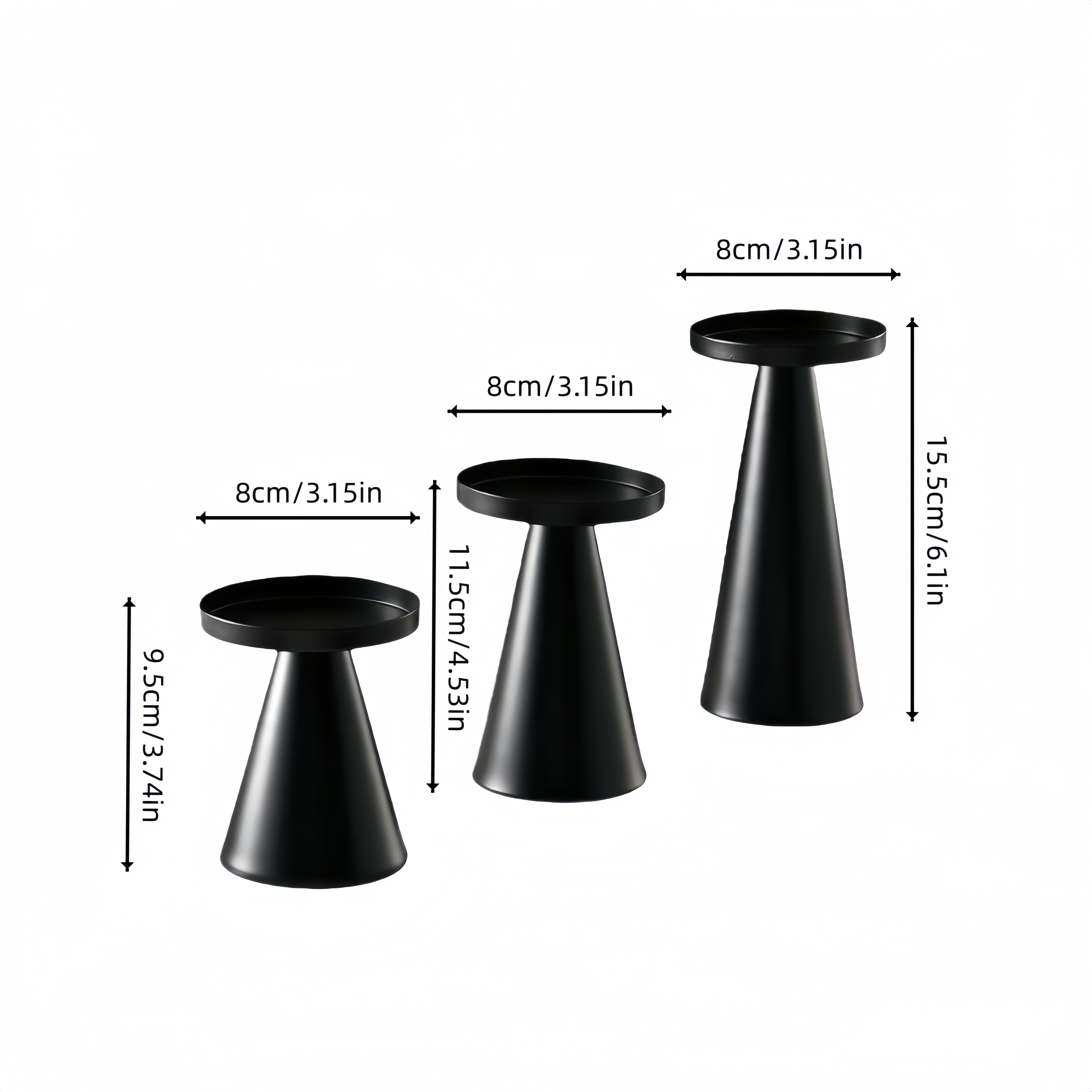 TEMU Ensemble de 3 bougeoirs pour une ambiance chaleureuse à , décorations de bougeoirs pour salon, ornements de bougeoirs, décoration de bougeoirs