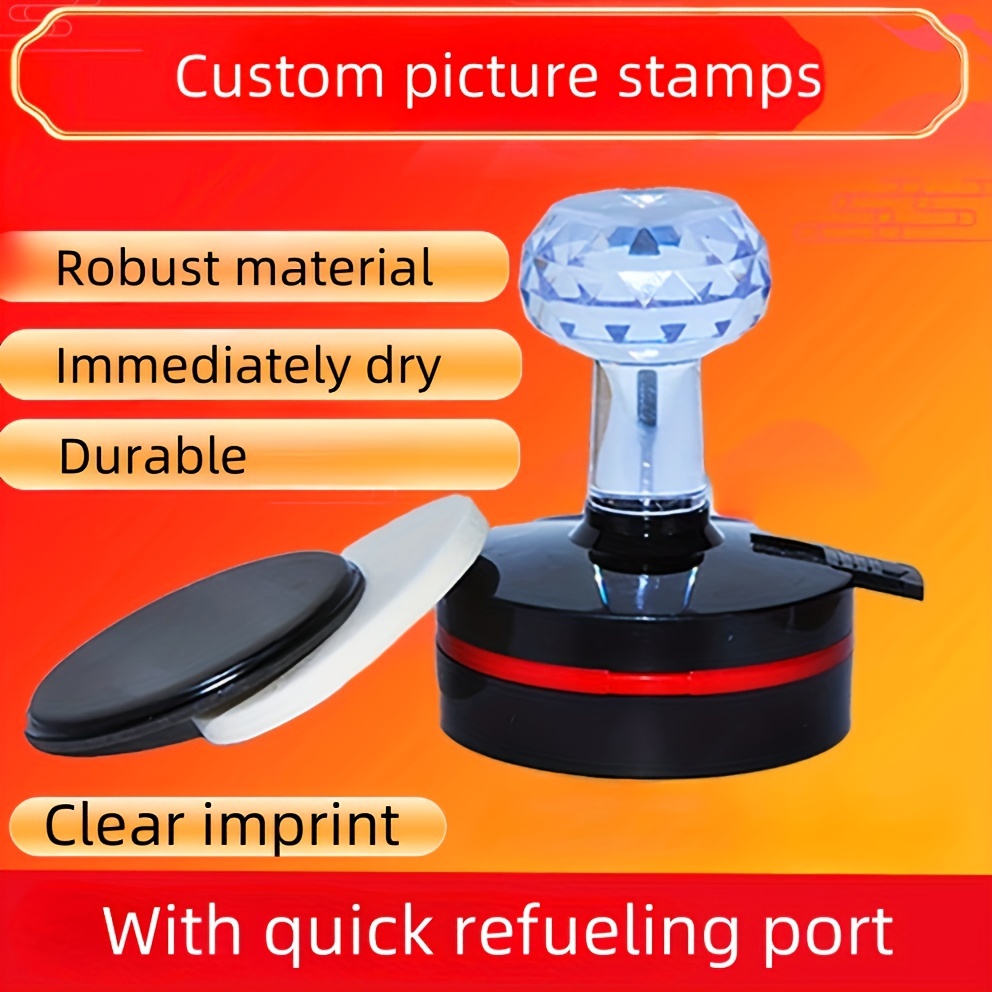 

Custom Personalized Round Stamp - Sleek Black -refueling Port, Pvc, Ideal For Weddings, Businesses, Teaching & Gift-