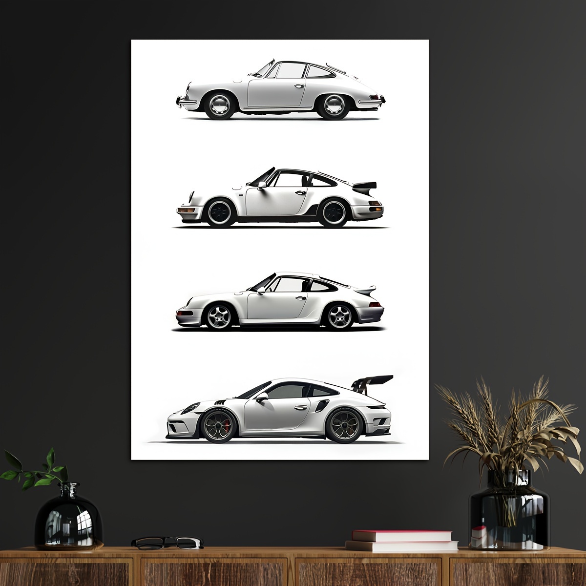 

Enthusiast's Dream: Unframed Canvas Wall Art - Modern Roadster Poster For Living Room, Bedroom, Office Decor | Perfect Gift For Car Lovers