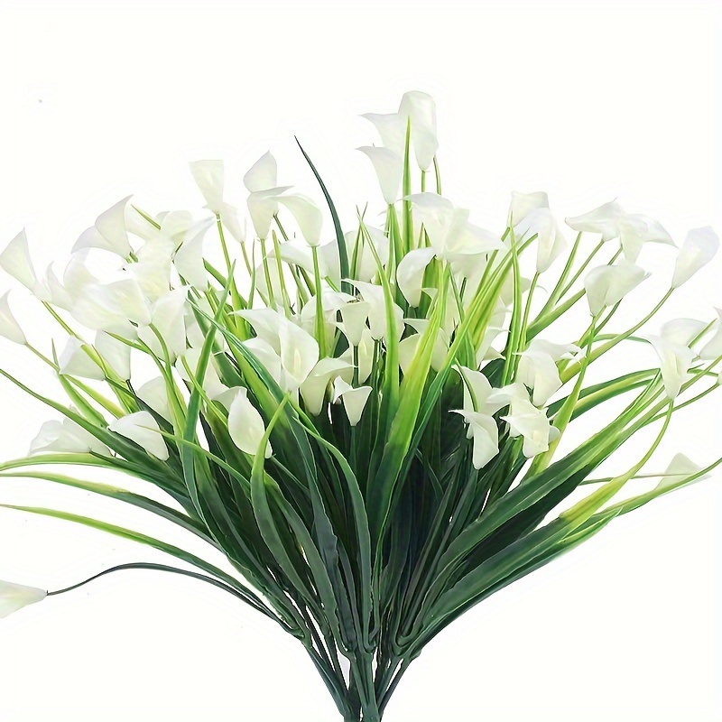 12 Piece Artificial Calla Lily Flowers Set Realistic Plastic Water