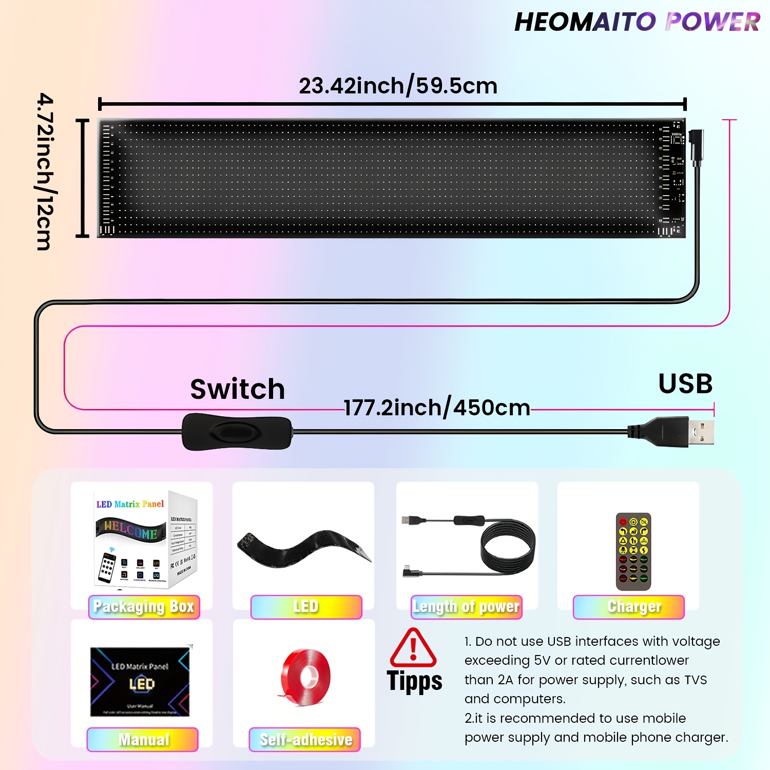 1pc Flexible LED Car Window Screen Glasses Design - USB-Powered High Quality Full-Color Display for Messages, Christmas &amp; Party Decorations, No Battery Needed, Fit Car Accessories, Car Display Screen, Message Display, Vibrant Screen, Easyinstall Accessory