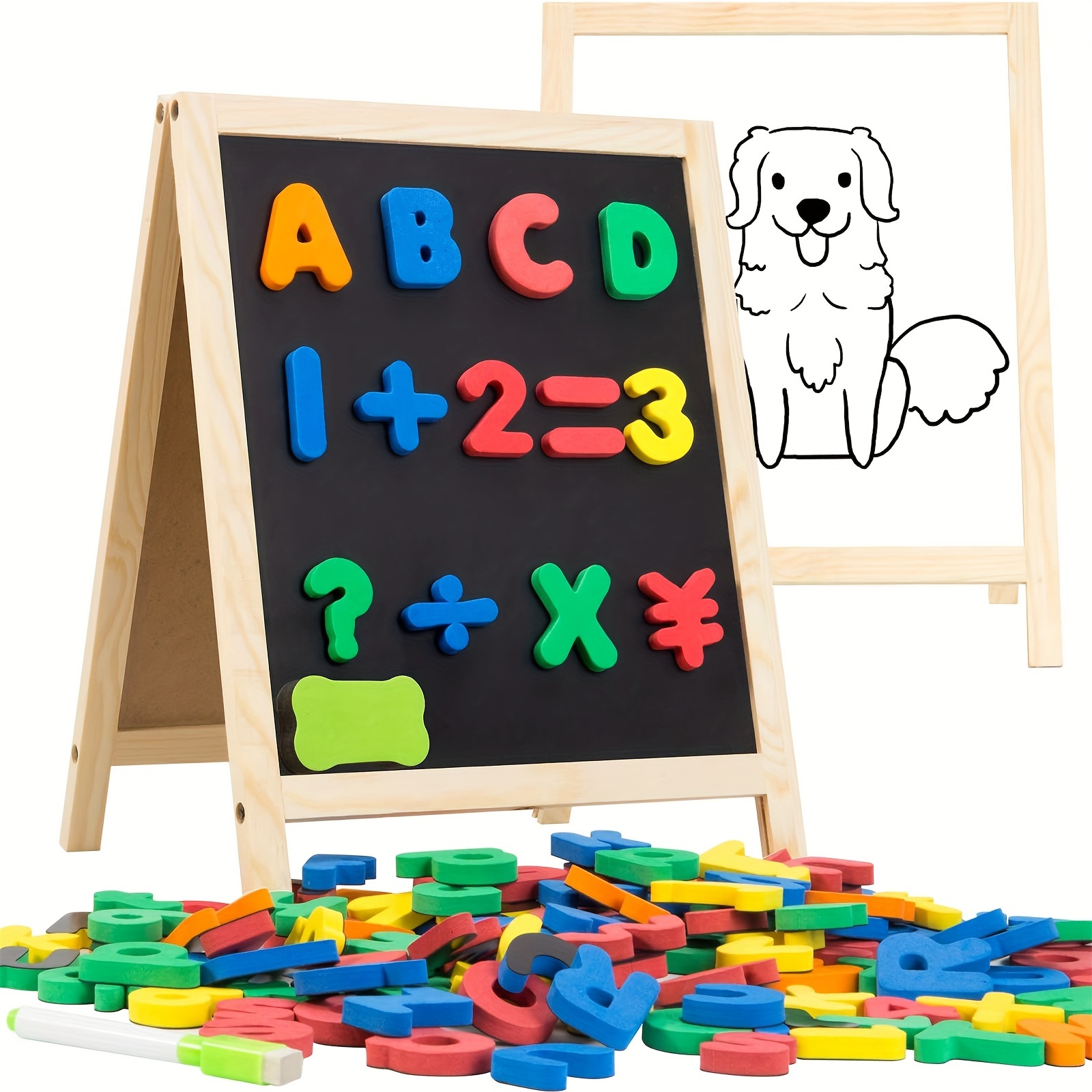 

Magnetic Letters And Numbers For Toddlers, Magnetic Board For Kids, Abc Alphabet Magnets, Educational Dry Erase Board - Whiteboard & Chalkboard For Toddlers 1-3 For Writing & Drawing