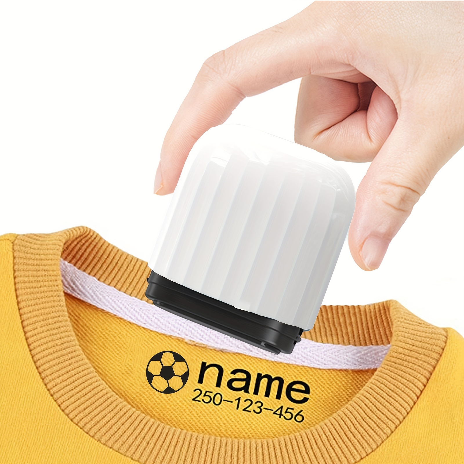 1pc customizable clothing label stamp cute cartoon design personalized name school uniform seal waterproof fade resistant rectangular plastic tag for fabric items labels for clothes
