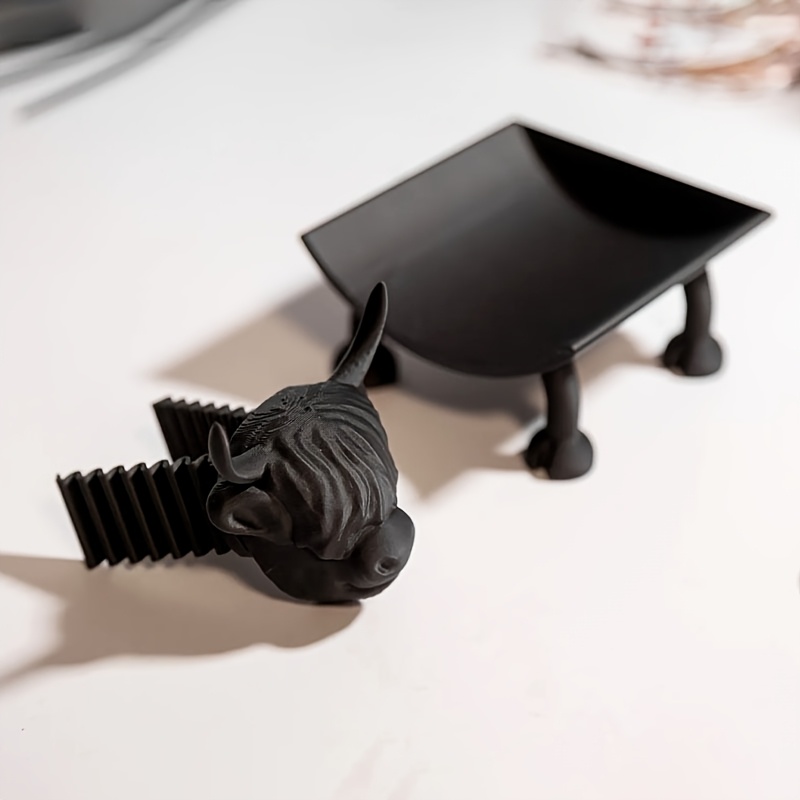 Image of A Toilet Paper Roll Holder With A Creative Highland Cow Shape, Suitable For Bathrooms And , Ideal For Space In Small Bathrooms, Desktop Decoration