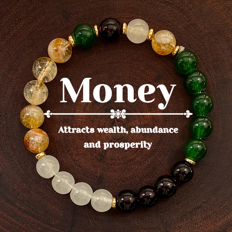 

1pc, Handmade 8mm Citrine Bead Bracelet, Money , & , Unscented Solid Jewelry Gift For