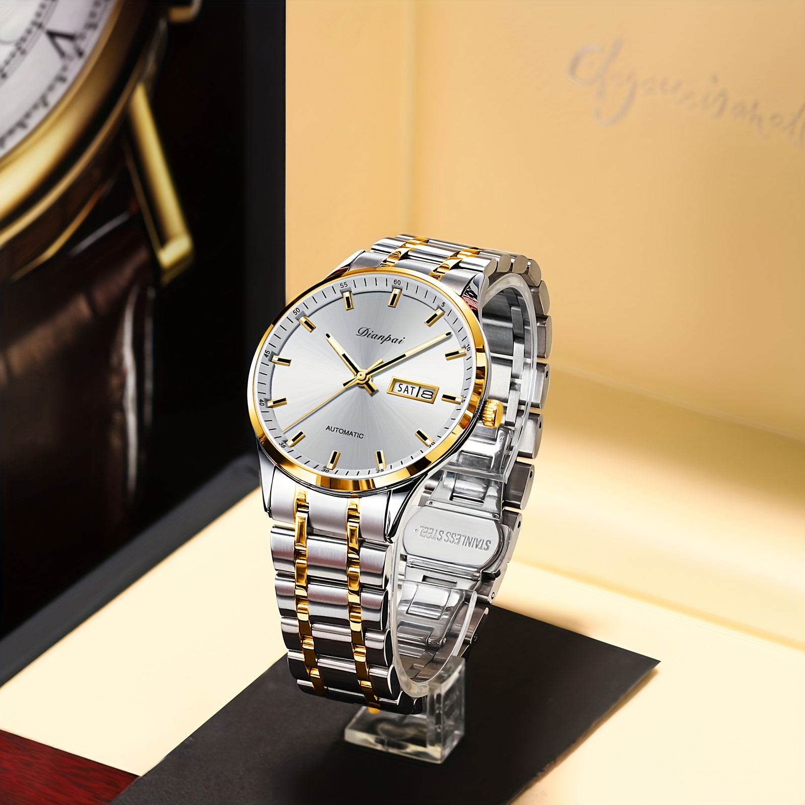 Men's Business Fully Automatic Mechanical Watch with Stainless Steel Strap