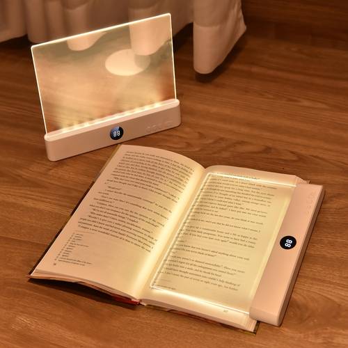 item picture led book light and night light 2in 1 book light for reading in bed 3 color temperatures dimming usb rechargeable book light page with timer for night reading 1pc