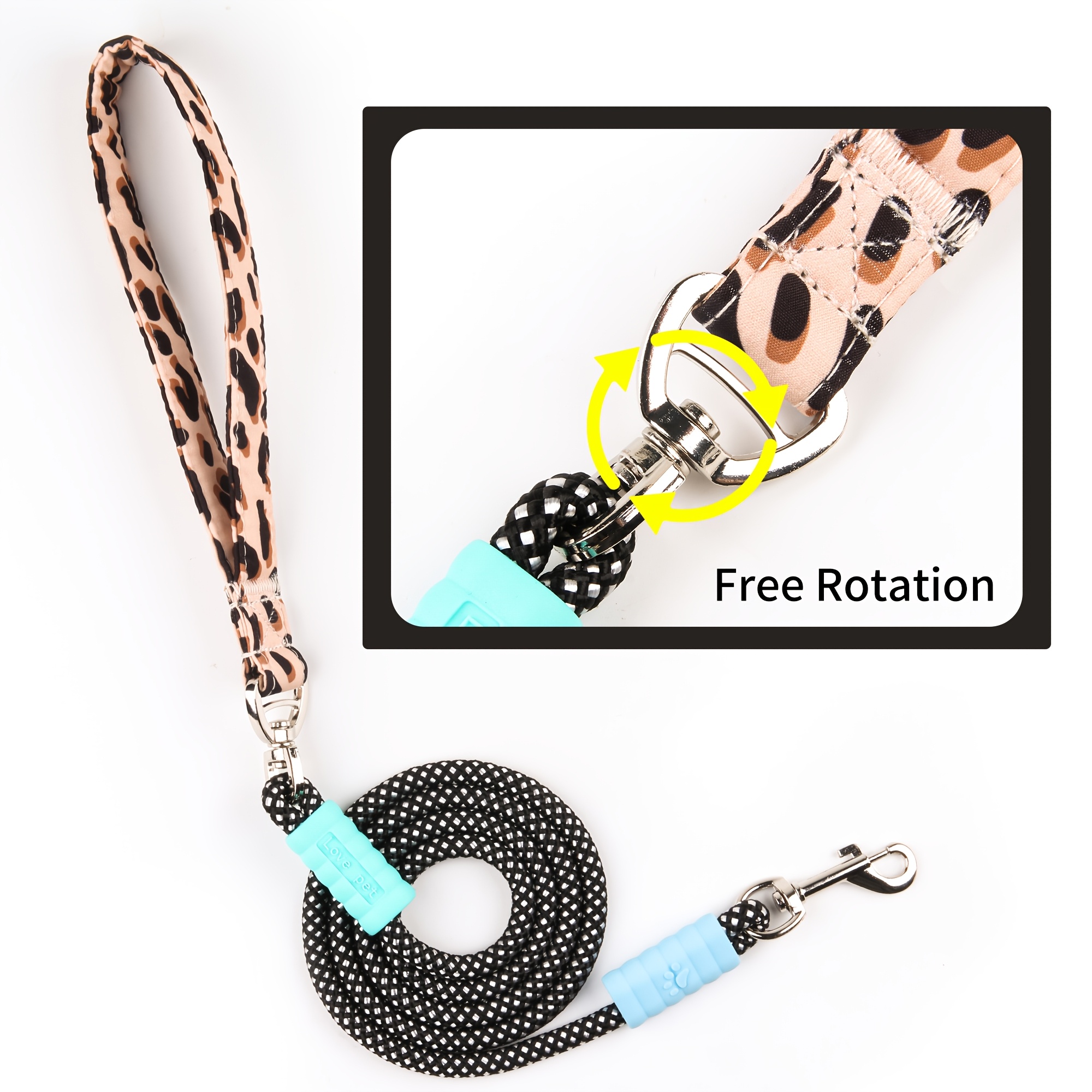 Fashionable Leopard Print Dog Collar with Quick Release Buckle