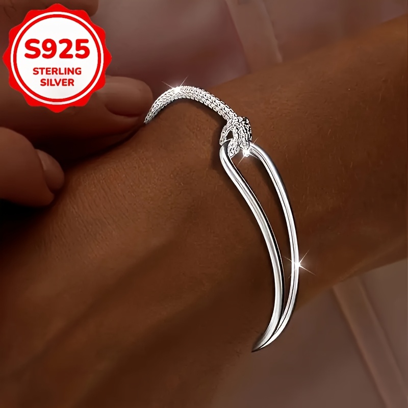 Light 925 Sterling Silver Adjustable Semi Chain Bracelet