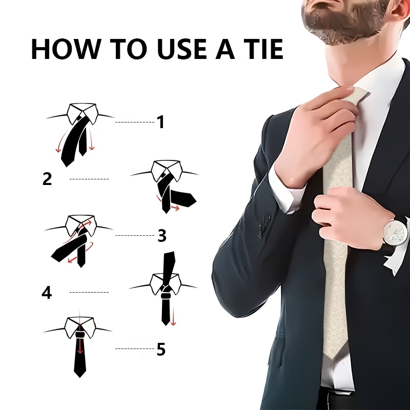 Subtle Solid Light Beige Pattern Printed Tie