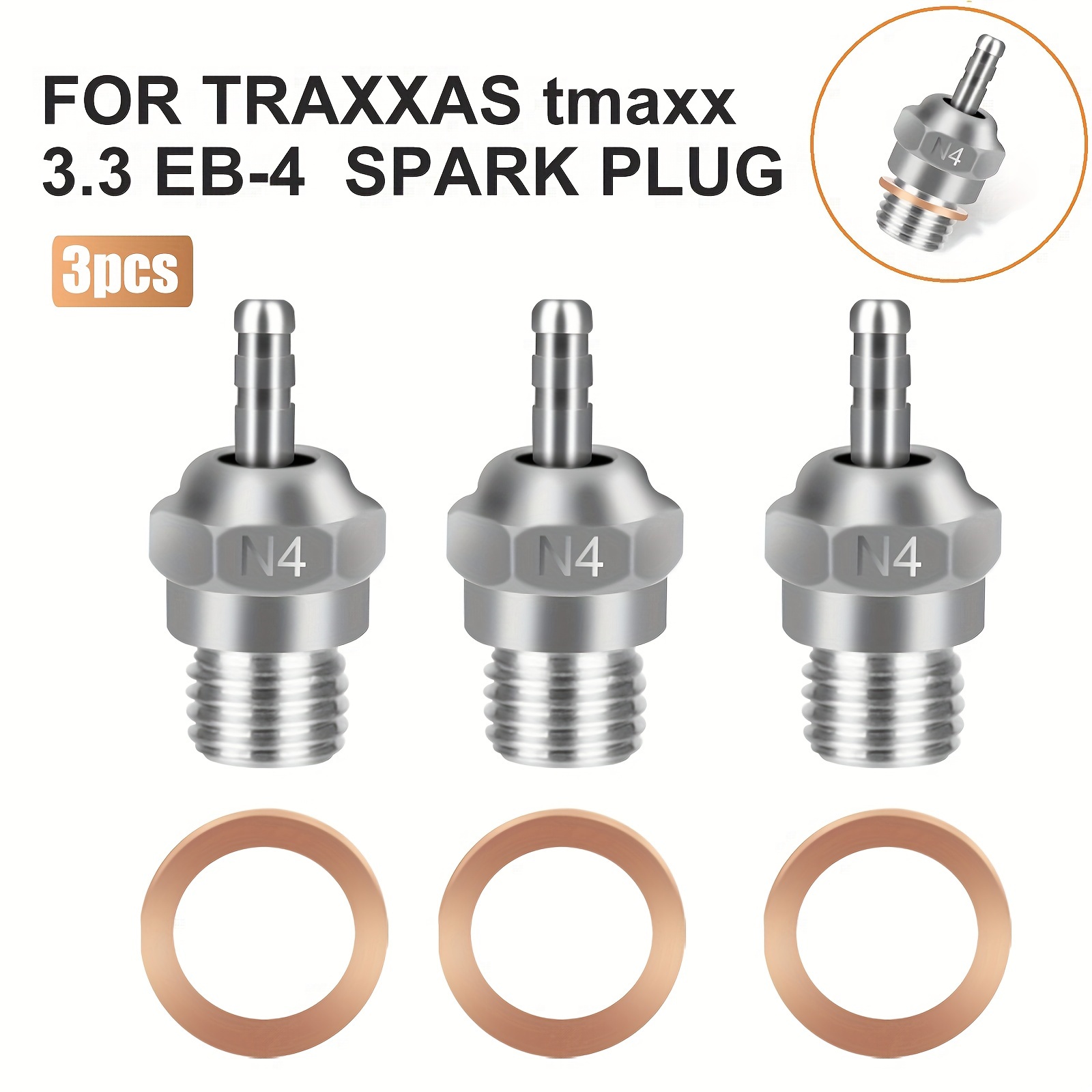 

3pcs N4 Hot Spark Glow Plug, Glow Plug Hot Replace, For , , Hsp, Hpi, 1:8 1:10 Rc Car, Truck