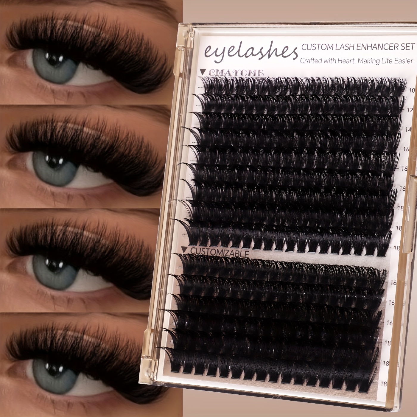 Image of 258 Clusters Diy Eyelash Extension 10-18mix D Lash Clusters 80d+100d Wispy Individual Eyelash Extensions Clusters For Beginners