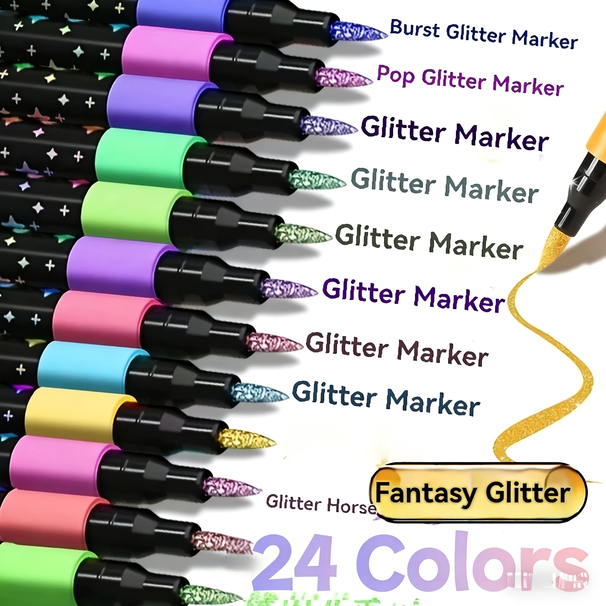   colors colorful double ended glitter pens with fast drying   like ink fine   to base for scrapbooking card making journaling   color double ended painting pens glitter marker set for s artists supplies