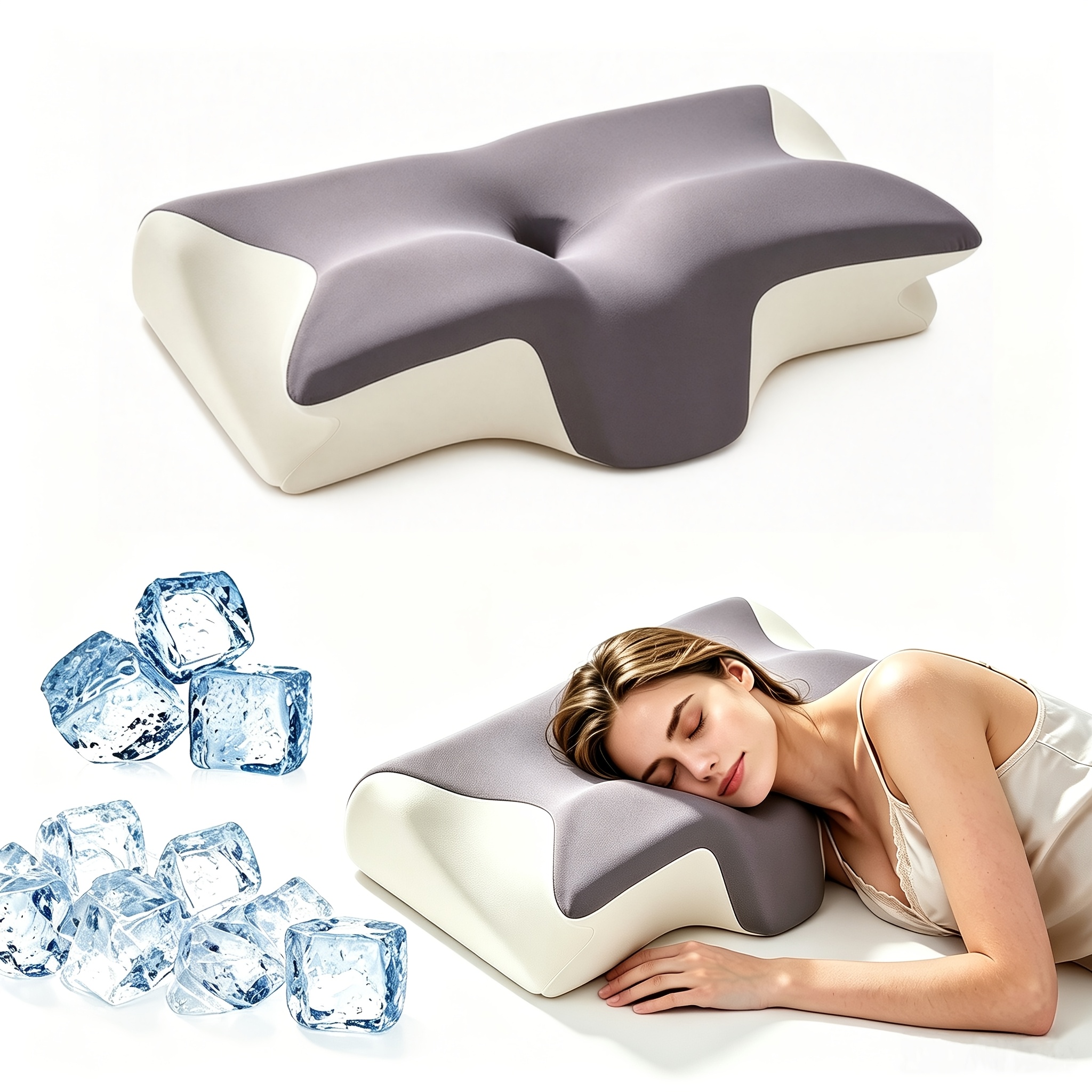 Image of 1pc Slow Rebound Pillow, Bed Pillow, Breathable Pillow For , Odorless Cool Pillow, Used To Neck, Detachable And Washable.