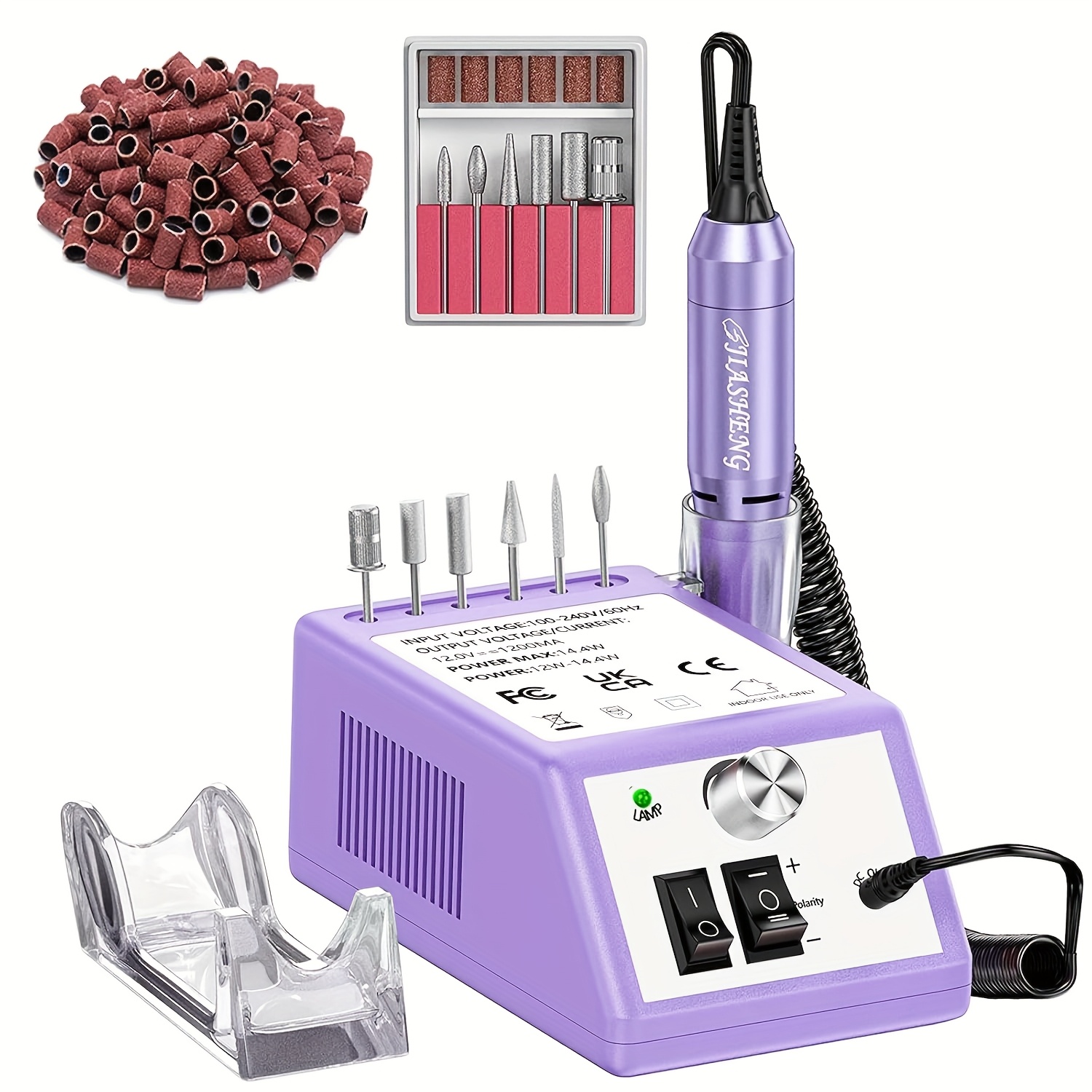 Image of Nail Drill Electric File 20000rpm For Acrylic Nails, Gel Nail, Nail Art Polisher, Manicure Pedicure Tools For Salon Home