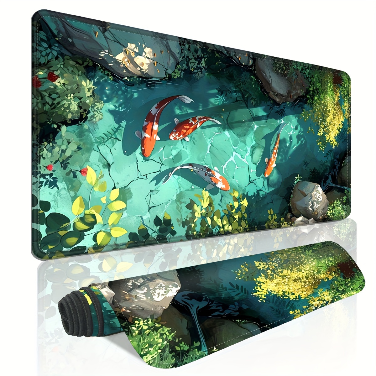 

Koi Fish Gaming Mouse Pad | Non-slip Polyester Desk Mat | Stitched Edge | Office & Esports | Multipurpose | Variety Of Sizes | Holiday Gift For Gamers