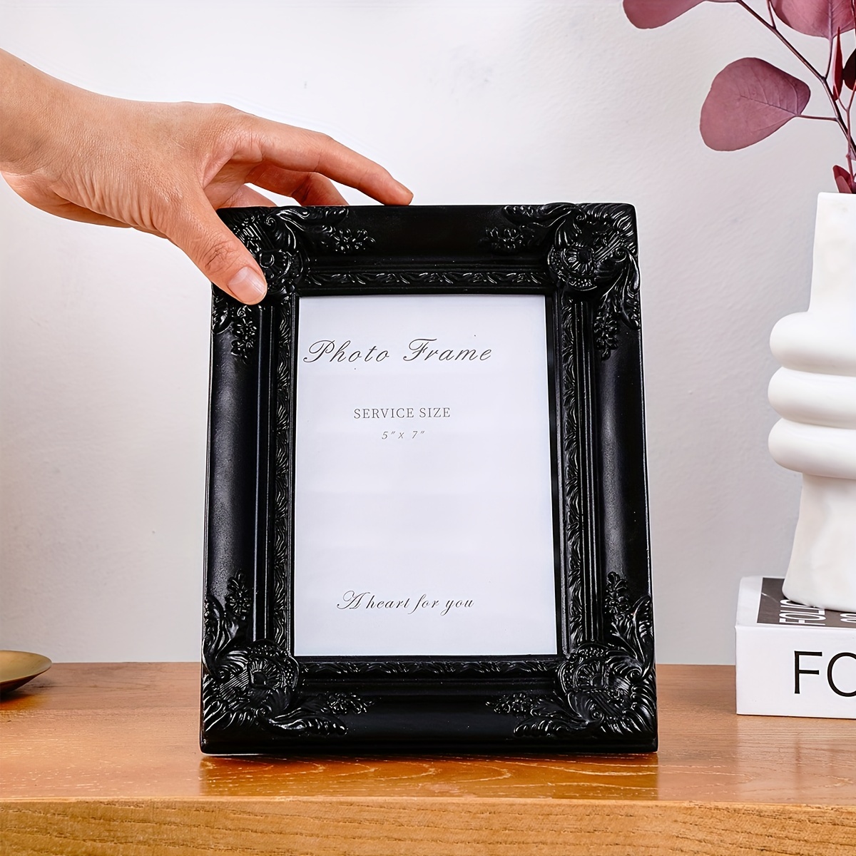 Art Deco Oblong Resin Photo Frame 7x5 Inch, Vertical Tabletop Picture ...