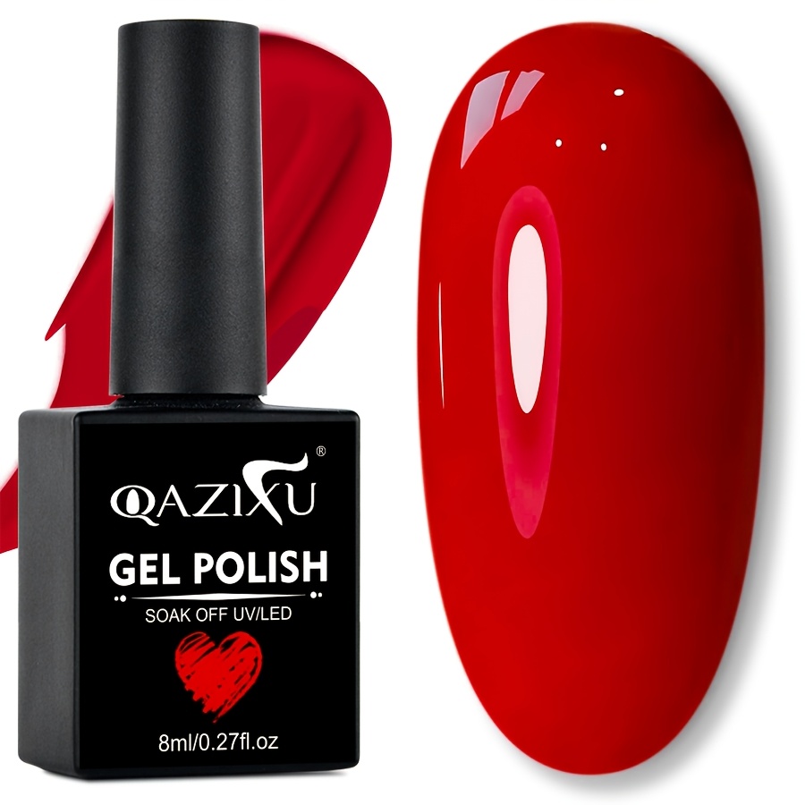 Qazixu 8ml/0.27fl.oz Burgundy Gel Nail Polish, Suitable For Spring And Summer All Year Round. Requires /led Lighting. Elegant Shine, Smooth Application, Designed For , Suitable For Nail Art