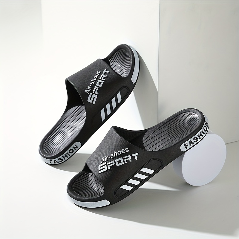 TEMU Comfortable Unisex Soft Pvc Sole Slides - Casual Non-slip Sandals For Indoor Outdoor Beach Shower - Toe Design And - Perfect For Summer Outdoor