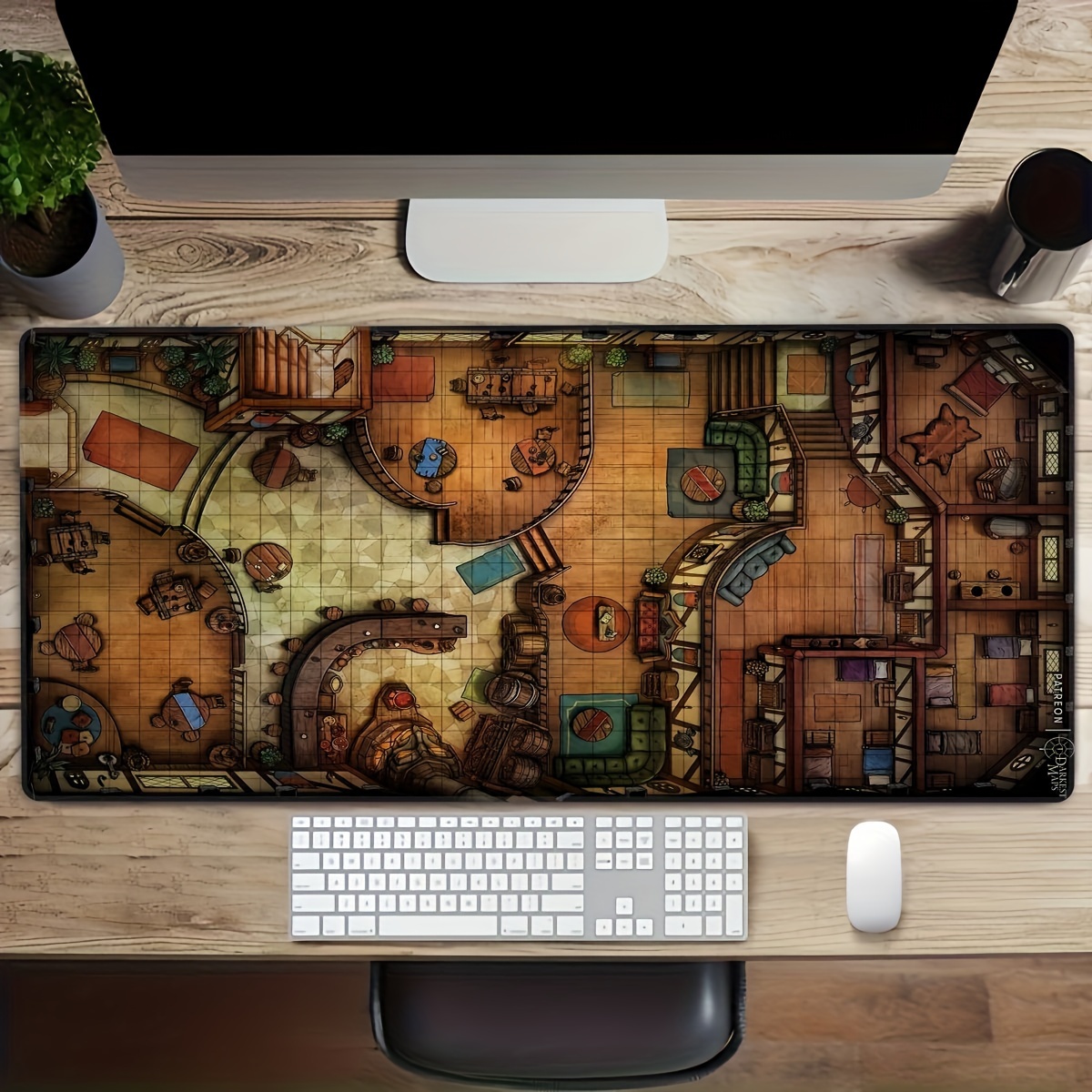 

A Plan, Super Large Hd Pattern, Office, Games, Desktop Mousepad, Natural Rubber, Edge, Non-slip Rubber Mousepad, Suitable For Office Computers, Laptops, Games With Mousepads