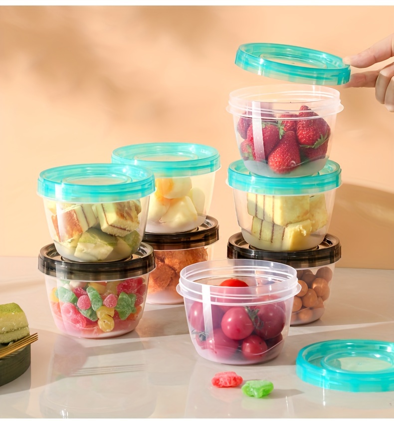 2pcs transparent sealed food storage containers with blue lids microwave safe freshness preserving   for   nuts fruits more ideal for home kitchen use details 13