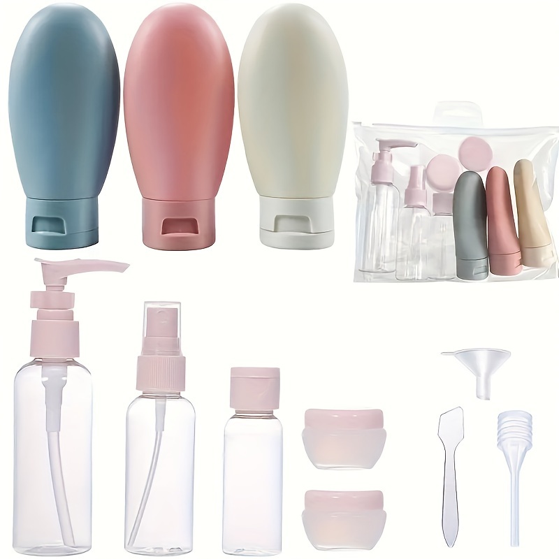 

11-piece Tsa Approved Travel Bottles Set - Refillable, Leakproof, Bpa-free Plastic Containers For Toiletries, Shampoo, Conditioner, Lotion - Unscented Toiletry Travel Essentials Kit