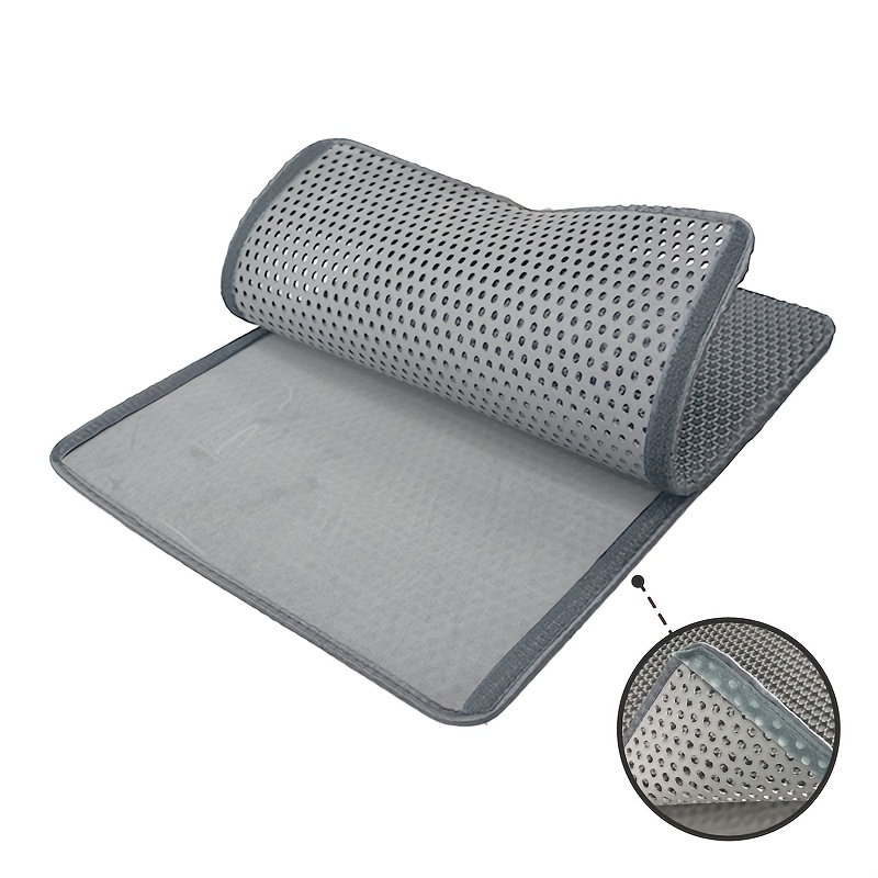 Detachable Cat Litter Mat With Hook & Loop, Dual-layer Honeycomb Litter Catcher, Smooth Bottom Non-slip Pet Litter Trapping Pad For Kitty Box