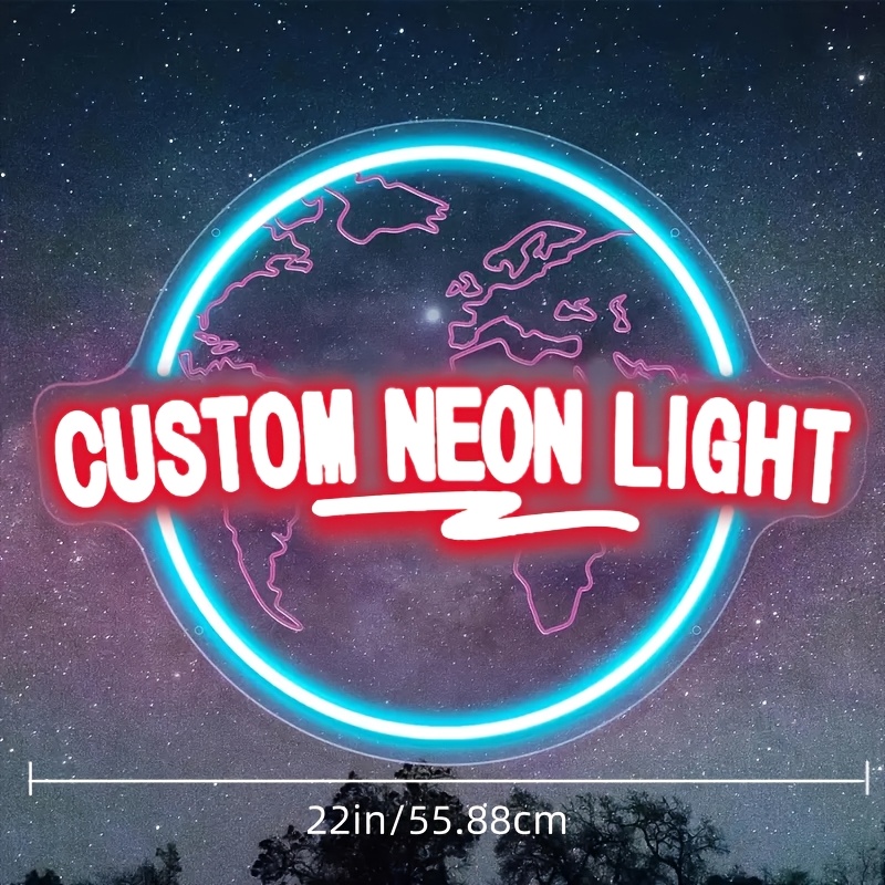 TEMU Customizable Led Neon Sign, Personalized Text Light, Multiple Colors, Usb Powered Adjustable Neon Light, Wall Hanging, Switch Control,