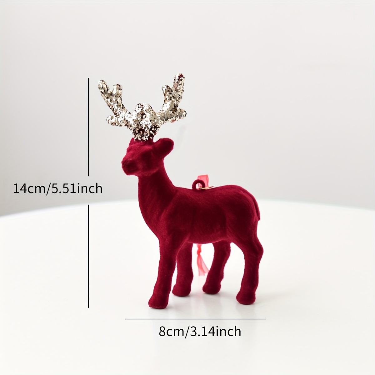 Image of [2d Flat] 1pc Wine Red Velvet Ornament, A Christmas Decoration Pendant, Perfect For Hanging On A Christmas Tree, Ideal For Holiday Decor
