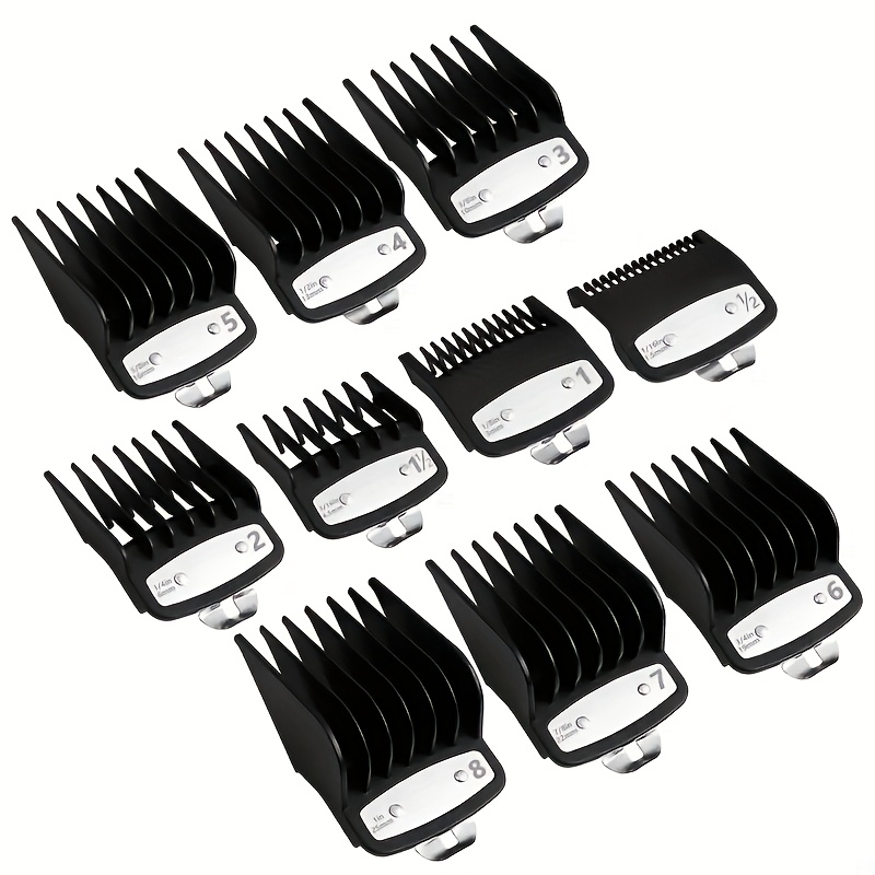 Hair Clipper Limit Comb Positioning Comb Hair Cutting Tool Additions Hair Clipper Ten-piece Set Black Caliper Clipper Set