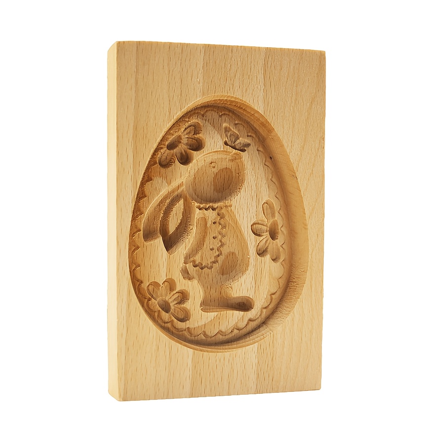 E-shop Hasenform aus Holz für Kekse, Prägestempel zum Backen, wiederverwendbares Holzwerkzeug für Ostern, festliches & alltägliches selbstgemachtes