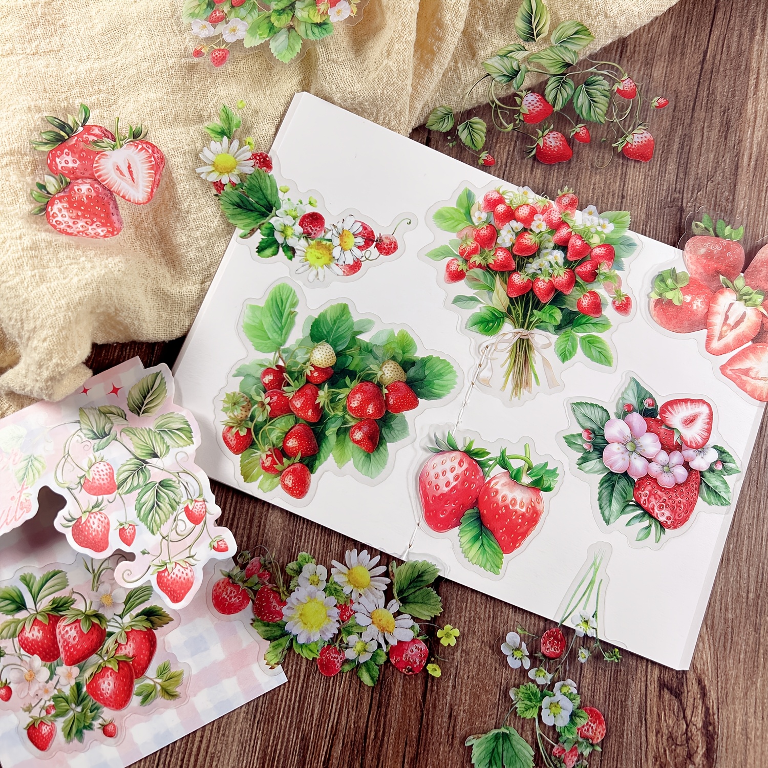A Pack Of 12 Fruit-themed Pet Stickers For Journal Collage Decoration Stickers