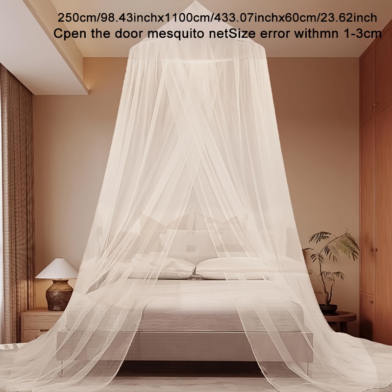 TEMU Luxury Double Bed Net Suitable For Bed Frame, Fine Mesh Fly Proof Net With Bed Curtain, For Home Bedroom & Camping, Hang For Double Beds, Hand